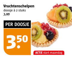  2 350 vruchtenschelpen doosje stuks 3.99 start maandag 