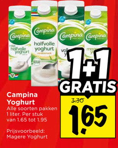  1 campina hold halfvolle yoghurt soorten pakken liter stuk 