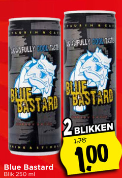  blue bastard energiedrank 2 250 cool taste code blik ml blikken 1 00 