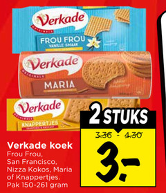 2 3 verkade frou vanille maria knappertjes koek san francisco nizza kokos pak stuks 