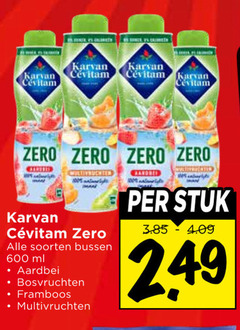  600 karvan cevitam zero soorten bussen ml aardbei bosvruchten framboos multivruchten stuk 