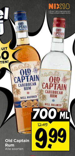  old captain rum 18 25 700 nix18 jaar legitimatie alcohol bean caribbean well matured soorten balanced ml 
