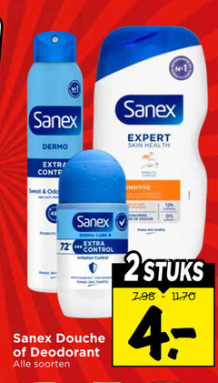  1 48 sanex dermo sweat derma care control douche deodorant soorten expert skin health sensitive 2stuks 
