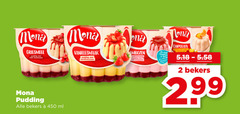  2 450 mona griesmeel padding vanillesmaak pudding aardbeiensaus bekers ml terug chipolata 