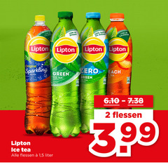  lipton ice tea 2 100 calories sugar taste original sparkling green zero each flessen 1 5 liter 3.99 