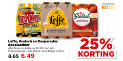 grolsch leffe desperados speciaalbieren blikjes bier 6 18 25 30 6x 330ml val anno original beer flavoured with blonde blond sables hage rijke herfstbok alcohol jaar legitimatie nix18 speciaalbier zachtzoet rijk 