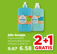  seepje afwasmiddel 1 2 3 100 500 limoen flessen ml 