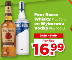  wyberowa four roses wodka bourbon 100 burst whisky fles wyborowa vodka 
