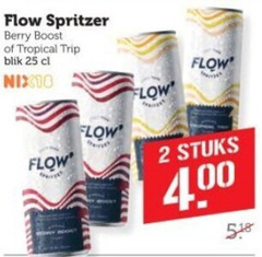  hard seltzer 2 25 flow spritzer berry boost tropical blik nix18 stuks 