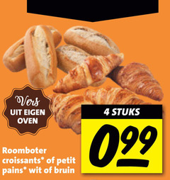  4 vers oven roomboter croissants petit pains wit bruin stuks 