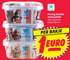  hertog ijsbekers 15 200 cookie drie chocolades karamel diepvries ijssalon mono bakje ml 