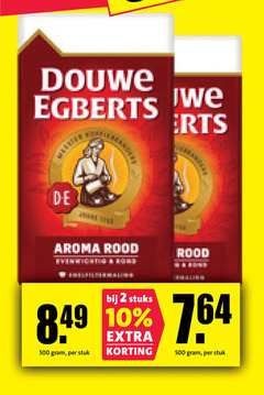  douwe egberts koffie 2 10 500 aroma rood stuks stuk 