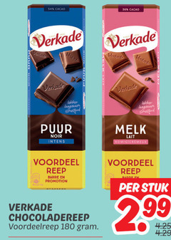  verkade chocolade 36 180 cacao langzaam puur noir melk lait voordeel reep barre promotion chocoladereep voordeelreep stuk 