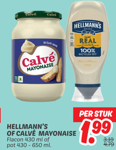  hellmans calve mayonaise 100 430 650 beter leven same real recycled pet flacon ml pot stuk 1 99 