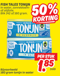  tonijn in blik 50 160 fish water zonnebloemolie olijfolie skipjack fair trade certified www.msc.org gecertificeerd tale stuk 1 