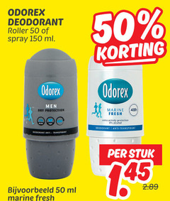  odorex deodorant 50 150 roller spray ml men dry protection anti transpirant marine fresh activity alcohol stuk 