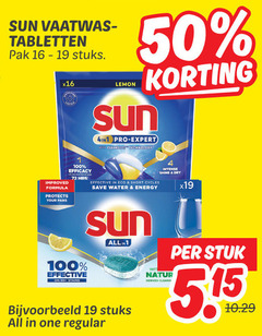  16 19 50 100 sun vaatwas tabletten pak stuks lemon 4in1 pro expert clean improved formula protects your efficacy effective eco short save water energy intense shine dry 99 stains all one regular natur stuk 