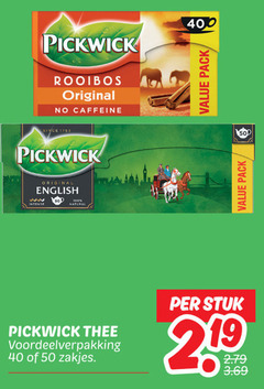 pickwick thee 40 50 400 rooibos original caffeine pack since english intense natural zakjes stuk 