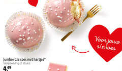 2 jumbo roze soes hartjes stuks 