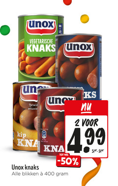  unox knakworsten 2 20 100 400 vegetarische knaks kip worstje blikken 
