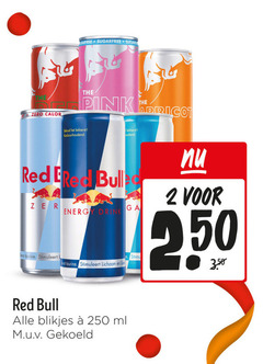  red bull energiedrank 2 250 sugarfree sugar zero pink koolzuurhoudend taurine stimuleert l energy drink lichaam ge blikjes ml gekoeld 