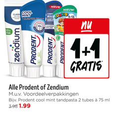  zendium prodent tandpasta 1 2 24 00 cool classic mint tanden tandvlees uur bescherming gaatjes 10x suiker beschuit junior tan wangen mond milde tubes ml 