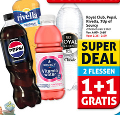  pepsi royal club rivella cola frisdrank 1 2 original licht sprankelend taste zero sugar sourcy nederlandse vitamin water vitalite suiker framboos antioxidant granaatappel vitamine tonic classic flessen liter super deal 