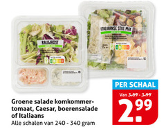  240 italiaanse stijl mix kars rauwkost nutri score groente groene salade komkommer tomaat caesar boerensalade italiaans schalen schaal 3.99 