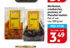  500 actiepakker qualino abrikozen inhoud pruimen cranberries dadels pak zak stuk 
