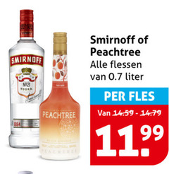  1864 smirnoff peachtree flessen vodka liter fles 