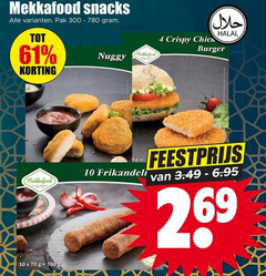  4 10 300 700 mekkafood snacks pak halal crispy burger nuggy ge feestprijs 