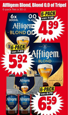  affligem speciaalbieren 3 6 30 blond 0.0 tripel pack fles 6x 300ml anno triple zacht 7 
