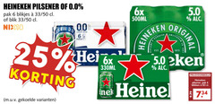  heineken 0.0 blikjes bier 6 25 50 pilsener pak 33 blik nix18 pack hei 6x 500ml 330ml original blikken 