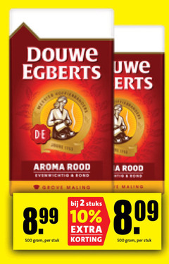  douwe egberts koffie 2 10 500 erts aroma rood stuks stuk 