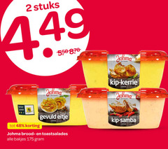  2 48 stuks beter leven johma kip kerrie gevuld eitje samba brood toastsalades bakjes 