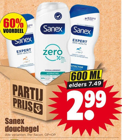  60 600 voordeel health sanex expert skin prebiotic complex zero hydrating huidtypes tous types origin natural douchegel flacon colorants soap developed with protector med ml elders 