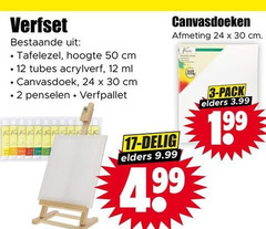  2 3 12 17 24 30 50 verfset tafelezel hoogte cm tubes acrylverf ml canvasdoek penselen verfpallet delig elders canvasdoeken pack 3.99 