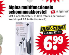  4 alpina multifunctionele schoonmaakborstel opzetborstels 10.000 rotaties minuut aa batterijen multifunctional elders 69 