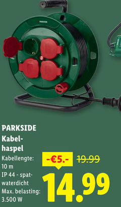 10 44 parkside kabel haspel kabellengte waterdicht belasting 