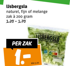  200 ijsbergsla naturel fijn melange zak kilo 