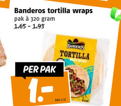  320 banderos tortilla wraps pak kilo 