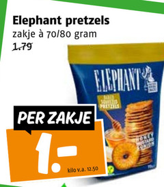  1 elephant pretzels zakje 80 kilo v.a. money onion 
