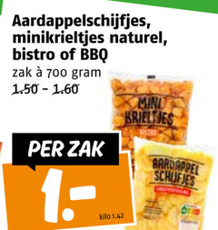  700 aardappelschijfjes minikrieltjes naturel bistro bbq zak kilo mind krieltjes aardappel 
