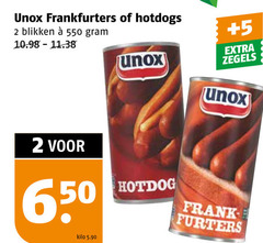  2 50 650 unox frankfurters hotdogs blikken 5 zegels hotdog kilo frank 