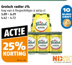  grolsch radler bier 2 6 10 25 tray blikjes 30 33 liter v.a. cent nix18 roken drinken 