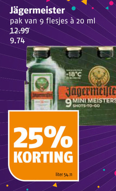  jagermeister kruidenbitter 9 20 25 pak ml liter mini shots to go 