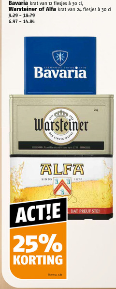  alfa bavaria warsteiner krat bier 12 24 25 30 1870 seit das einzig wahre familientradition tc liter v.a. 