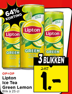  lipton ice tea 3 25 64 green lemon blik blikken 
