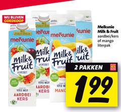  2 10 melkunie milk fruit lichtzoet verse melk aardbei kers mango pakken 