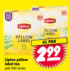  lipton thee 100 pack tea yellow label pak stuks xl 
